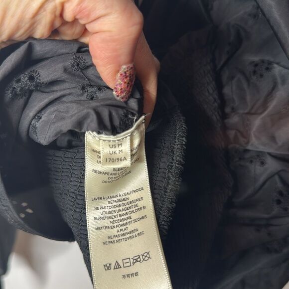 Free People Black Bella Eyelet Top. Size Medium. NWT - Picture 11 of 13